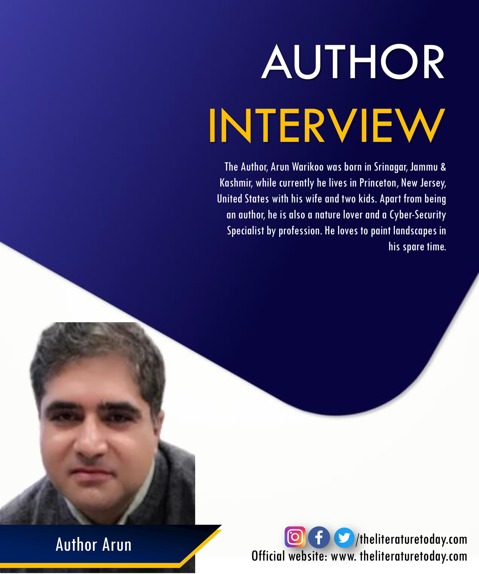 An Interview with Arun Warikoo at The Literature Today