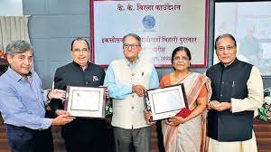 Author Madhu Kankariya and Dr. Madhav Hada on Wednesday were awarded the 31st and 32nd Bihari Puraskar, Respectively.