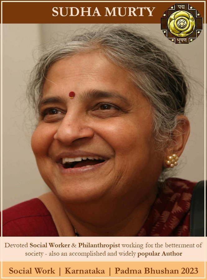 Padma Grants 2023: Sudha Murty gets Padma Bhushan, perceives her commitments as instructor, creator, and more