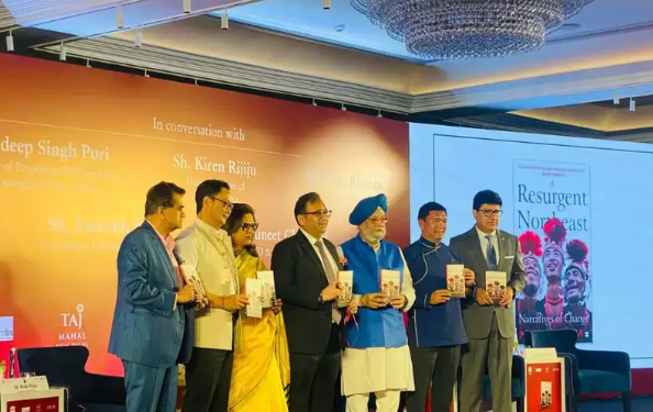 In New Delhi, the new book "A Resurgent Northeast: Narratives of Change" by bureaucrat Ashish Kundra was released.