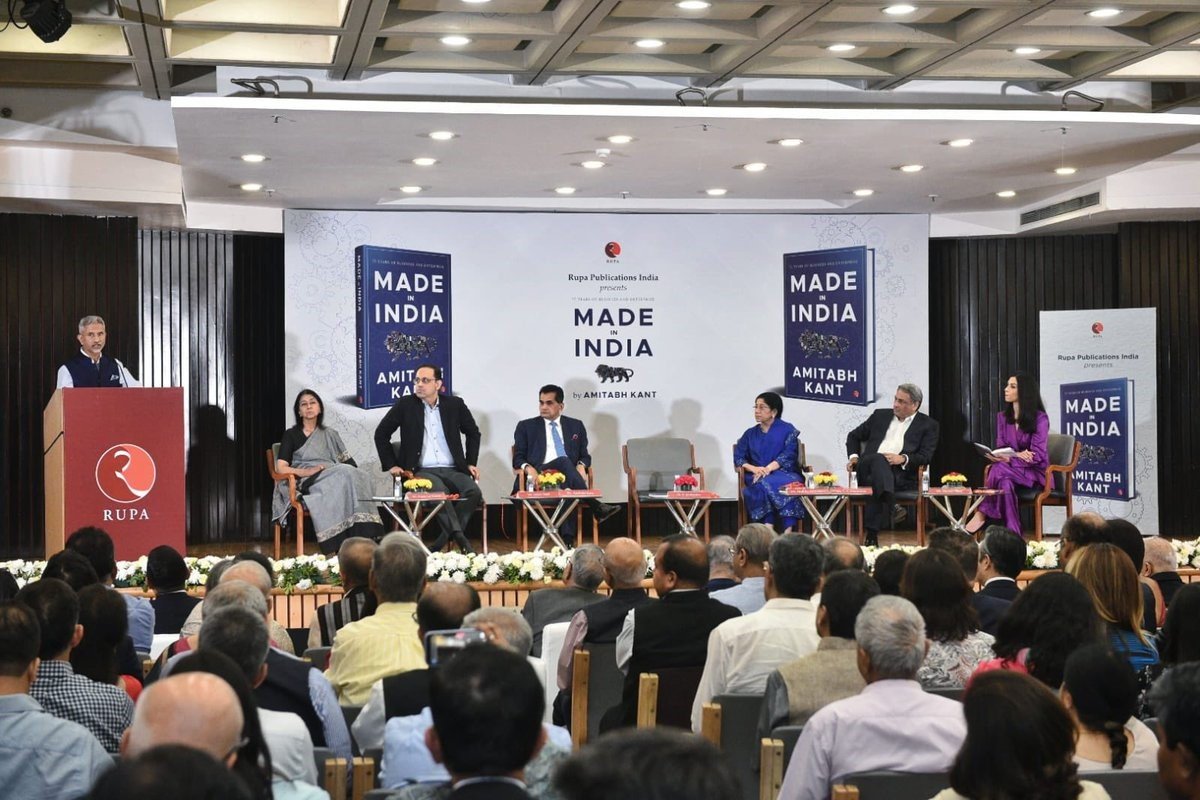 The new book "Made in India" by Amitabh Kant is released by Dr. S. Jaishankar.