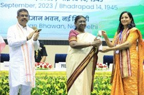 The President of India Presents National Awards to Educators