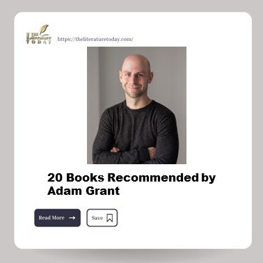 20 Books Recommended by Adam Grant