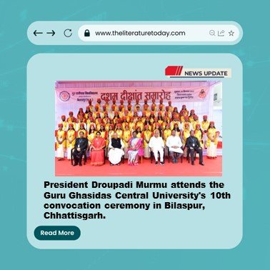 President Droupadi Murmu attends the Guru Ghasidas Central University's 10th convocation ceremony in Bilaspur, Chhattisgarh.