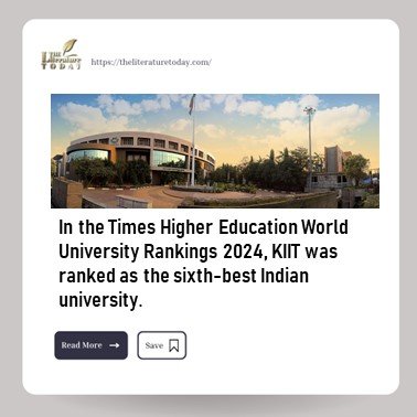 In the Times Higher Education World University Rankings 2024, KIIT was ranked as the sixth-best Indian university.