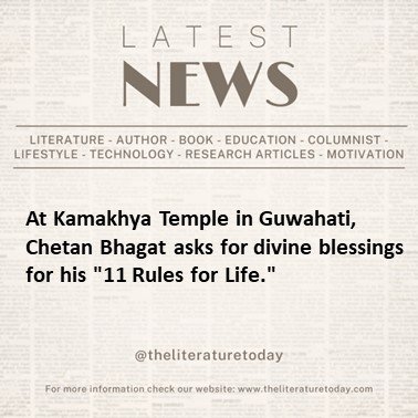 At Kamakhya Temple in Guwahati, Chetan Bhagat asks for divine blessings for his "11 Rules for Life."