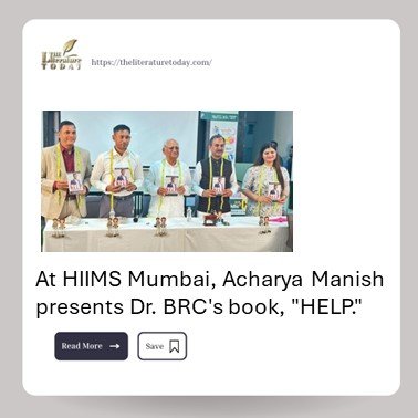 At HIIMS Mumbai, Acharya Manish presents Dr. BRC's book, "HELP."