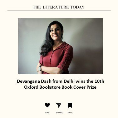 Devangana Dash from Delhi wins the 10th Oxford Bookstore Book Cover Prize