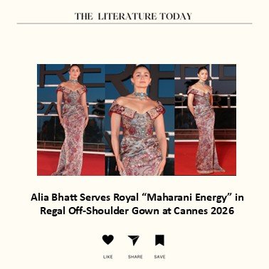 Alia Bhatt Serves Royal “Maharani Energy” in Regal Off-Shoulder Gown at Cannes 2026
