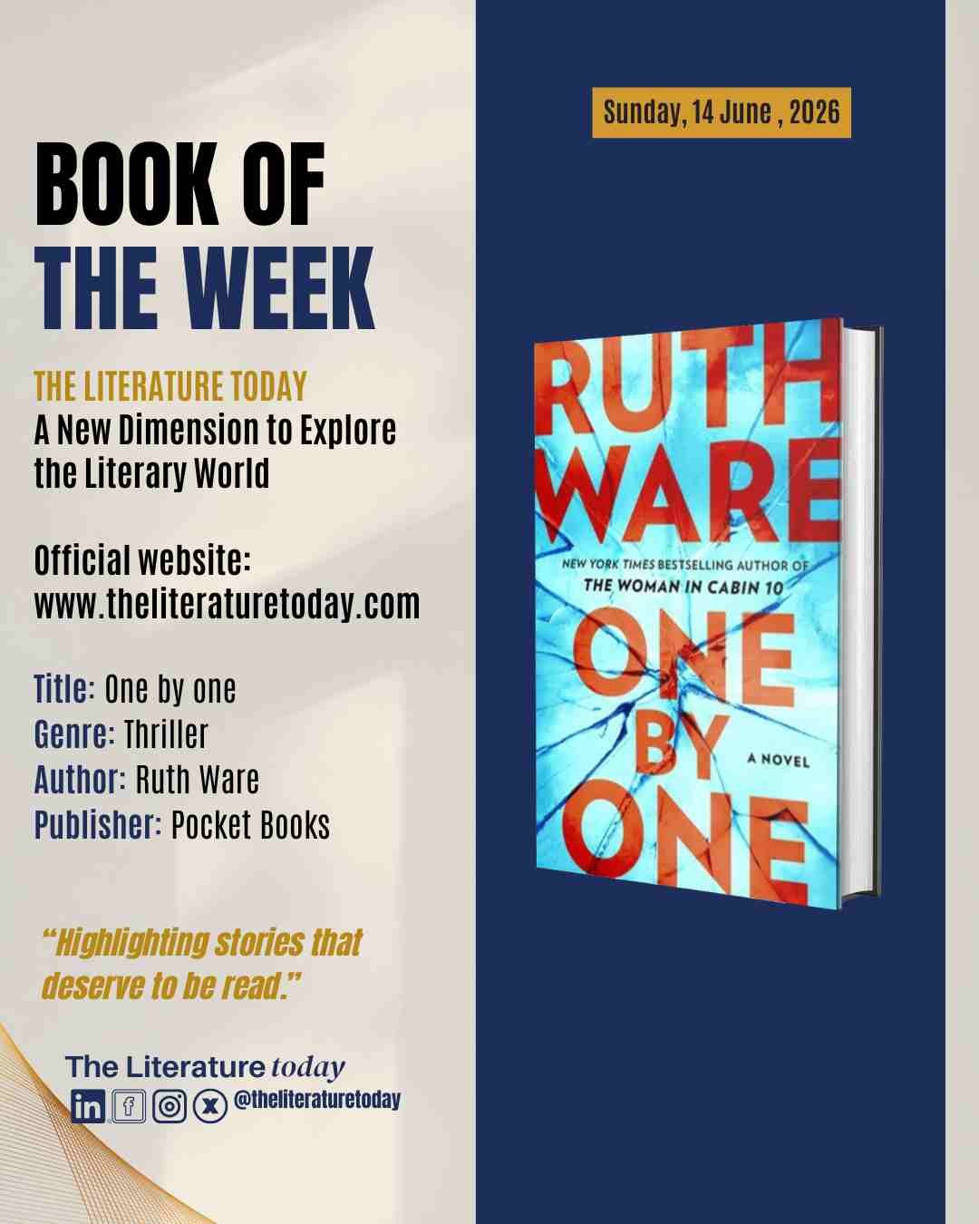 One by One by Ruth Ware: When Isolation Turns Deadly